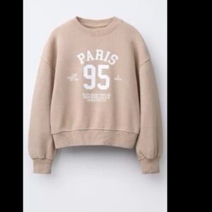 Girls Zara sweatshirt sz 9-10 in new condition neutral beige